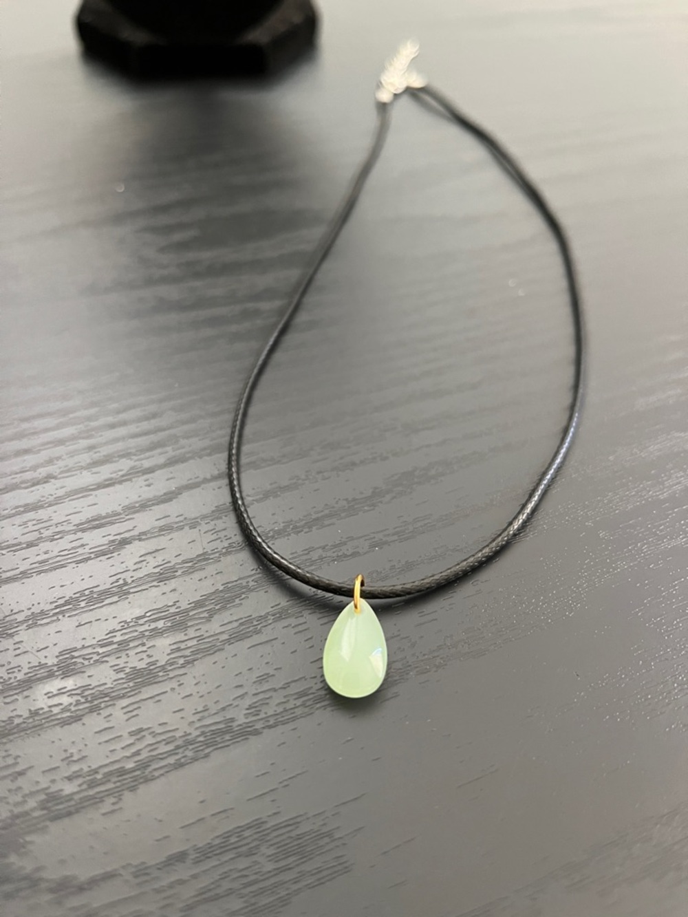Delicate Jade Teardrop Pendant Necklace - Minimal Women's Jewelry